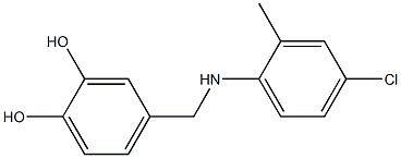 4-{[(4-chloro-2-methylphenyl)amino]methyl}benzene-1,2-diol Struktur