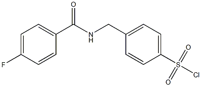 4-{[(4-fluorophenyl)formamido]methyl}benzene-1-sulfonyl chloride Struktur