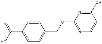 4-{[(4-hydroxypyrimidin-2-yl)sulfanyl]methyl}benzoic acid Struktur