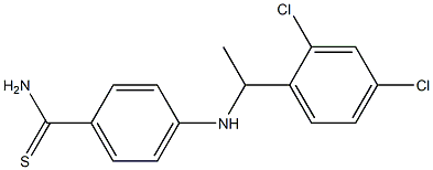 4-{[1-(2,4-dichlorophenyl)ethyl]amino}benzene-1-carbothioamide Struktur