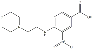 4-{[2-(morpholin-4-yl)ethyl]amino}-3-nitrobenzoic acid Struktur