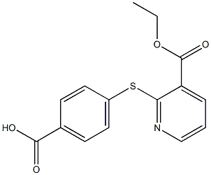 4-{[3-(ethoxycarbonyl)pyridin-2-yl]sulfanyl}benzoic acid Struktur