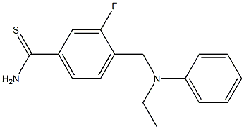 4-{[ethyl(phenyl)amino]methyl}-3-fluorobenzene-1-carbothioamide Struktur