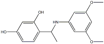 4-{1-[(3,5-dimethoxyphenyl)amino]ethyl}benzene-1,3-diol Struktur