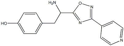 4-{2-amino-2-[3-(pyridin-4-yl)-1,2,4-oxadiazol-5-yl]ethyl}phenol Struktur