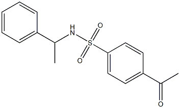 4-acetyl-N-(1-phenylethyl)benzene-1-sulfonamide Struktur