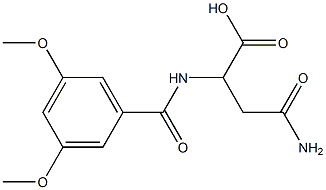 4-amino-2-[(3,5-dimethoxybenzoyl)amino]-4-oxobutanoic acid Struktur