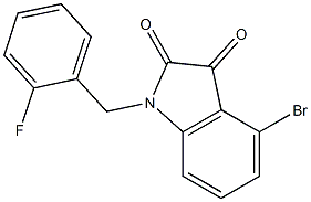 4-bromo-1-[(2-fluorophenyl)methyl]-2,3-dihydro-1H-indole-2,3-dione Struktur