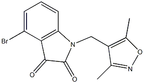 4-bromo-1-[(3,5-dimethyl-1,2-oxazol-4-yl)methyl]-2,3-dihydro-1H-indole-2,3-dione Struktur