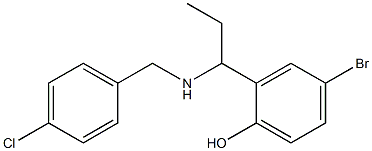 4-bromo-2-(1-{[(4-chlorophenyl)methyl]amino}propyl)phenol Struktur