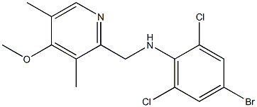 4-bromo-2,6-dichloro-N-[(4-methoxy-3,5-dimethylpyridin-2-yl)methyl]aniline Struktur