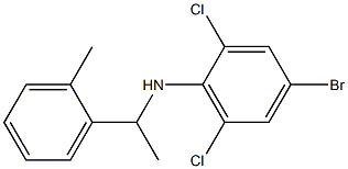 4-bromo-2,6-dichloro-N-[1-(2-methylphenyl)ethyl]aniline Struktur