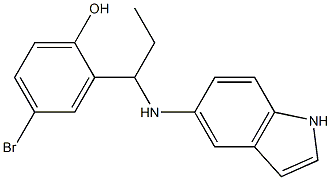 4-bromo-2-[1-(1H-indol-5-ylamino)propyl]phenol Struktur