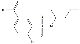 4-bromo-3-[(1-methoxypropan-2-yl)sulfamoyl]benzoic acid Struktur