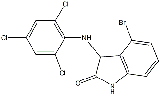 4-bromo-3-[(2,4,6-trichlorophenyl)amino]-2,3-dihydro-1H-indol-2-one Struktur