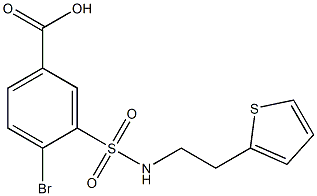 4-bromo-3-{[2-(thiophen-2-yl)ethyl]sulfamoyl}benzoic acid Struktur