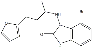 4-bromo-3-{[4-(furan-2-yl)butan-2-yl]amino}-2,3-dihydro-1H-indol-2-one Struktur