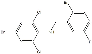 4-bromo-N-[(2-bromo-5-fluorophenyl)methyl]-2,6-dichloroaniline Struktur