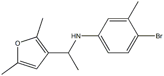 4-bromo-N-[1-(2,5-dimethylfuran-3-yl)ethyl]-3-methylaniline Struktur