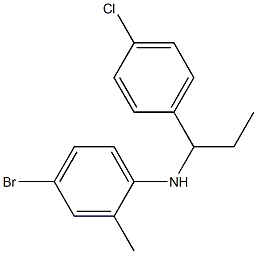 4-bromo-N-[1-(4-chlorophenyl)propyl]-2-methylaniline Struktur