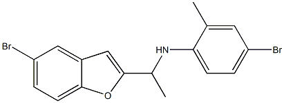 4-bromo-N-[1-(5-bromo-1-benzofuran-2-yl)ethyl]-2-methylaniline Struktur