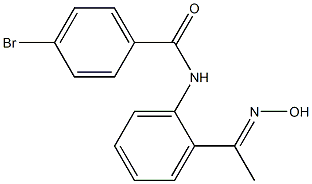 4-bromo-N-{2-[(1E)-N-hydroxyethanimidoyl]phenyl}benzamide Struktur