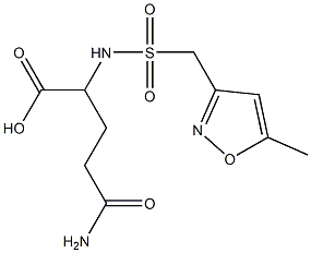 4-carbamoyl-2-{[(5-methyl-1,2-oxazol-3-yl)methane]sulfonamido}butanoic acid Struktur