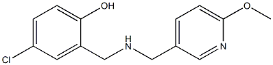 4-chloro-2-({[(6-methoxypyridin-3-yl)methyl]amino}methyl)phenol Struktur