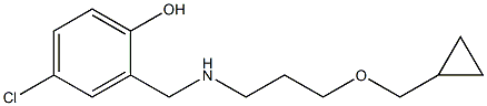 4-chloro-2-({[3-(cyclopropylmethoxy)propyl]amino}methyl)phenol Struktur