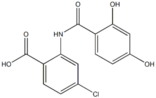 4-chloro-2-[(2,4-dihydroxybenzene)amido]benzoic acid Struktur