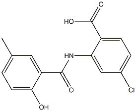 4-chloro-2-[(2-hydroxy-5-methylbenzene)amido]benzoic acid Struktur