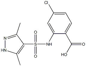 4-chloro-2-[(3,5-dimethyl-1H-pyrazole-4-)sulfonamido]benzoic acid Struktur