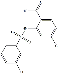 4-chloro-2-[(3-chlorobenzene)sulfonamido]benzoic acid Struktur