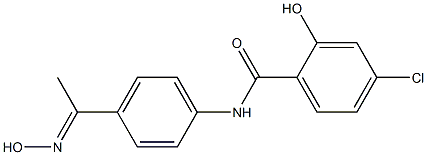 4-chloro-2-hydroxy-N-{4-[1-(hydroxyimino)ethyl]phenyl}benzamide Struktur