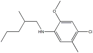 4-chloro-2-methoxy-5-methyl-N-(2-methylpentyl)aniline Struktur