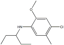 4-chloro-2-methoxy-5-methyl-N-(pentan-3-yl)aniline Struktur