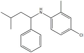 4-chloro-2-methyl-N-(3-methyl-1-phenylbutyl)aniline Struktur