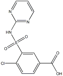 4-chloro-3-(pyrimidin-2-ylsulfamoyl)benzoic acid Struktur