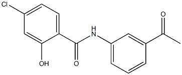 4-chloro-N-(3-acetylphenyl)-2-hydroxybenzamide Struktur