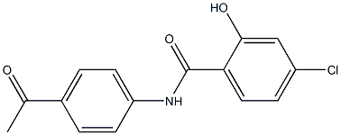 4-chloro-N-(4-acetylphenyl)-2-hydroxybenzamide Struktur