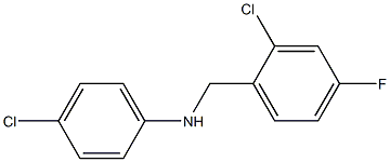 4-chloro-N-[(2-chloro-4-fluorophenyl)methyl]aniline Struktur