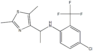 4-chloro-N-[1-(2,5-dimethyl-1,3-thiazol-4-yl)ethyl]-2-(trifluoromethyl)aniline Struktur