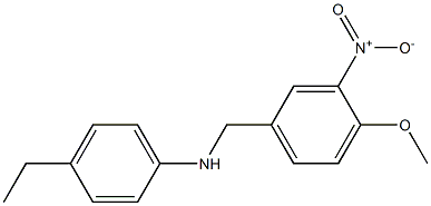 4-ethyl-N-[(4-methoxy-3-nitrophenyl)methyl]aniline Struktur