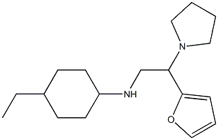 4-ethyl-N-[2-(furan-2-yl)-2-(pyrrolidin-1-yl)ethyl]cyclohexan-1-amine Struktur