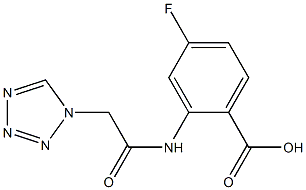 4-fluoro-2-[(1H-tetrazol-1-ylacetyl)amino]benzoic acid Struktur