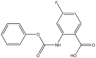 4-fluoro-2-[(phenoxycarbonyl)amino]benzoic acid Struktur