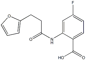 4-fluoro-2-[3-(furan-2-yl)propanamido]benzoic acid Struktur