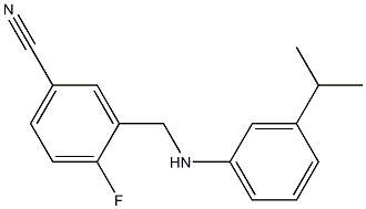 4-fluoro-3-({[3-(propan-2-yl)phenyl]amino}methyl)benzonitrile Struktur