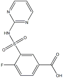 4-fluoro-3-(pyrimidin-2-ylsulfamoyl)benzoic acid Struktur