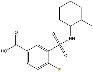 4-fluoro-3-[(2-methylcyclohexyl)sulfamoyl]benzoic acid Struktur